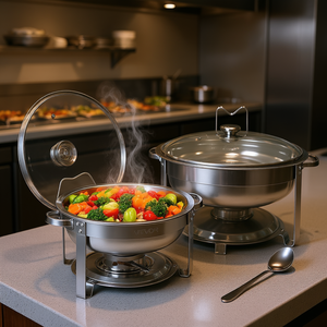 Ensemble de réchauds ronds Vevor 4 Qt en acier inoxydable, équipement de maintien au chaud pour la restauration - Product Image 2