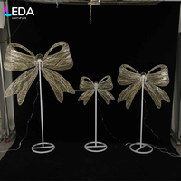 LEDA Nœud géant lumineux en métal de style romantique, accessoires de décoration pour lieux de mariage, lumière de guidage LED pour événements festifs