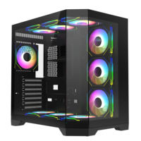 Boîtier PC Gaming ATX Mid-Tower avec fenêtre latérale en verre trempé, ventilateurs ARGB en alliage d'aluminium - Stock disponible