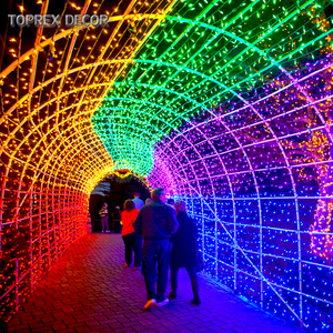 Twinkle vòm thông minh giáng sinh vòng tròn Cổng Tò Vò ngoài trời <span class=keywords><strong>LED</strong></span> đường hầm đèn trang trí cho các sự kiện RGB và trắng phát ra màu sắc IP65 - Product Image 3