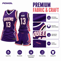 Conjunto de Uniforme de Baloncesto Unisex Personalizado, Camiseta y Pantalones Cortos Sublimados, Kit Personalizado para Equipos, Clubes, Escuelas, Universidades, Ligas del Reino Unido, 100% Personalizado