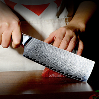 Couteau de Chef Classique Damas 8 Pouces en Acier VG-10 avec Manche en Résine et Véritable Coquille d'Ormeau – Hachoir Professionnel de Haute Qualité