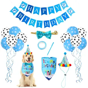 Pet Forniture Festa di Compleanno di Compleanno Del Cane Permette di Pawty Palloncini Banner Decorazione del collare di Cane Di Compleanno Decorazioni Del Partito