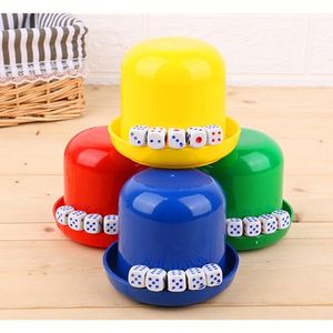Ensemble de jeu de dés colorés en plastique 6 pièces pour KTV, bar, casino, jeu de société et de boisson, couleur aléatoire - Product Image 2