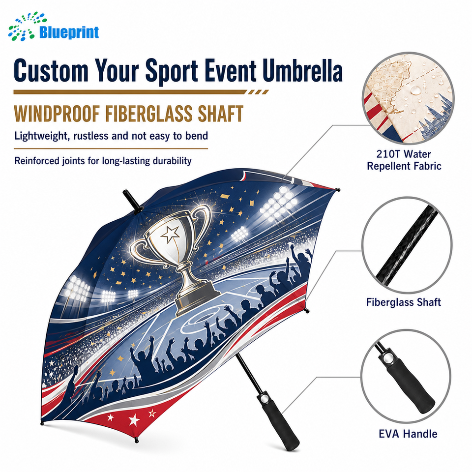 Pattern Base Time Frame Wholesale Custom Sports Event Auto Open Close EVA Handle 132cm Open ...