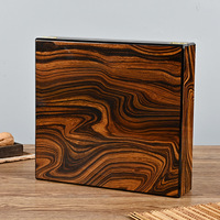 Boîte cadeau rectangulaire en MDF de qualité supérieure, texture bois, artisanale, pour bougies et chocolats, avec estampe dorée gravée