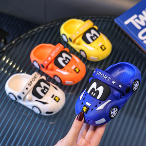 Enfants et bébés pantoufles été dessin animé voiture garçons et filles anti-dérapant fond souple intérieur et extérieur bandeau trou - Product Image 3