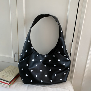 กระเป๋าถือทรงโท้ทลายจุดสไตล์เกาหลี ความจุเยอะ ดีไซน์เรโทร เรียบง่าย ใช้งานได้หลากหลาย คุณภาพสูง ทันสมัย สะพายไหล่ - Product Image 3