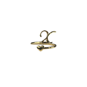 Fashion <b>Ring</b> 316L Stainless Steel PVD Gold Plating Heart Design Adjustable Size For Women Men Jewelry - Product Image 1