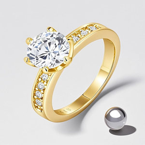 Verlovingsringen Voor Vrouwen 925 Sterling Verzilverd Met 14k 18K Goud Rose Goud Verguld Met Rhodium Rond Helder Zirkoon Ontwerp - Product Image 6