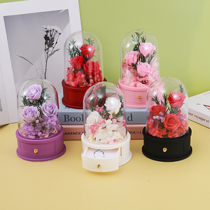 Luce LED con <span class=keywords><strong>Rosa</strong></span> Incapsulata Fatta a Mano, Vari Colori, Fiori Artificiali di Lunga Durata per Casa, Matrimoni, Ristoranti, San Valentino - Product Image 2