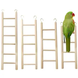 Chim Đồ chơi bằng gỗ bậc thang 4 kích cỡ PARAKEET Đồ chơi gỗ tự nhiên bậc thang bằng gỗ bậc thang Chim Chim leo đồ chơi