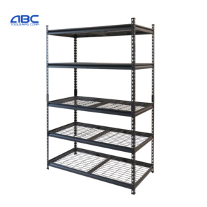 Étagères métalliques industrielles en treillis métallique, rayonnages d'entrepôt, rayonnages en acier, étagères de rangement réglables sans boulons pour garage - Product Image 4