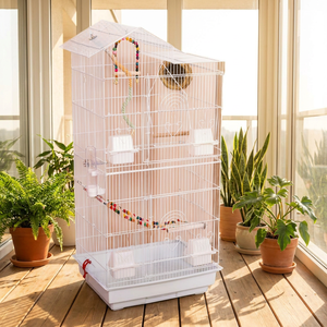 Jaula de Lujo Extra Grande de Hierro Forjado para Pájaros, Voladero Abierto para Loros, Jaula de Vuelo con Plataforma de Juego, Venta al por Mayor - Product Image 1