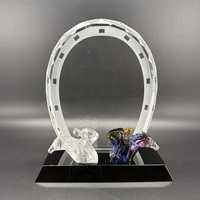 Ventes directes d'usine Logo personnalisé de haute qualité couleur claire verre poli trophée Plaque Crystal Awards