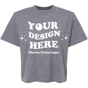 Design personnalisé pour femmes, cropped Boxy Tees, haut en coton respirant, tailles XS XXS, ajusté, logo court, impression de textes photo - Product Image 4