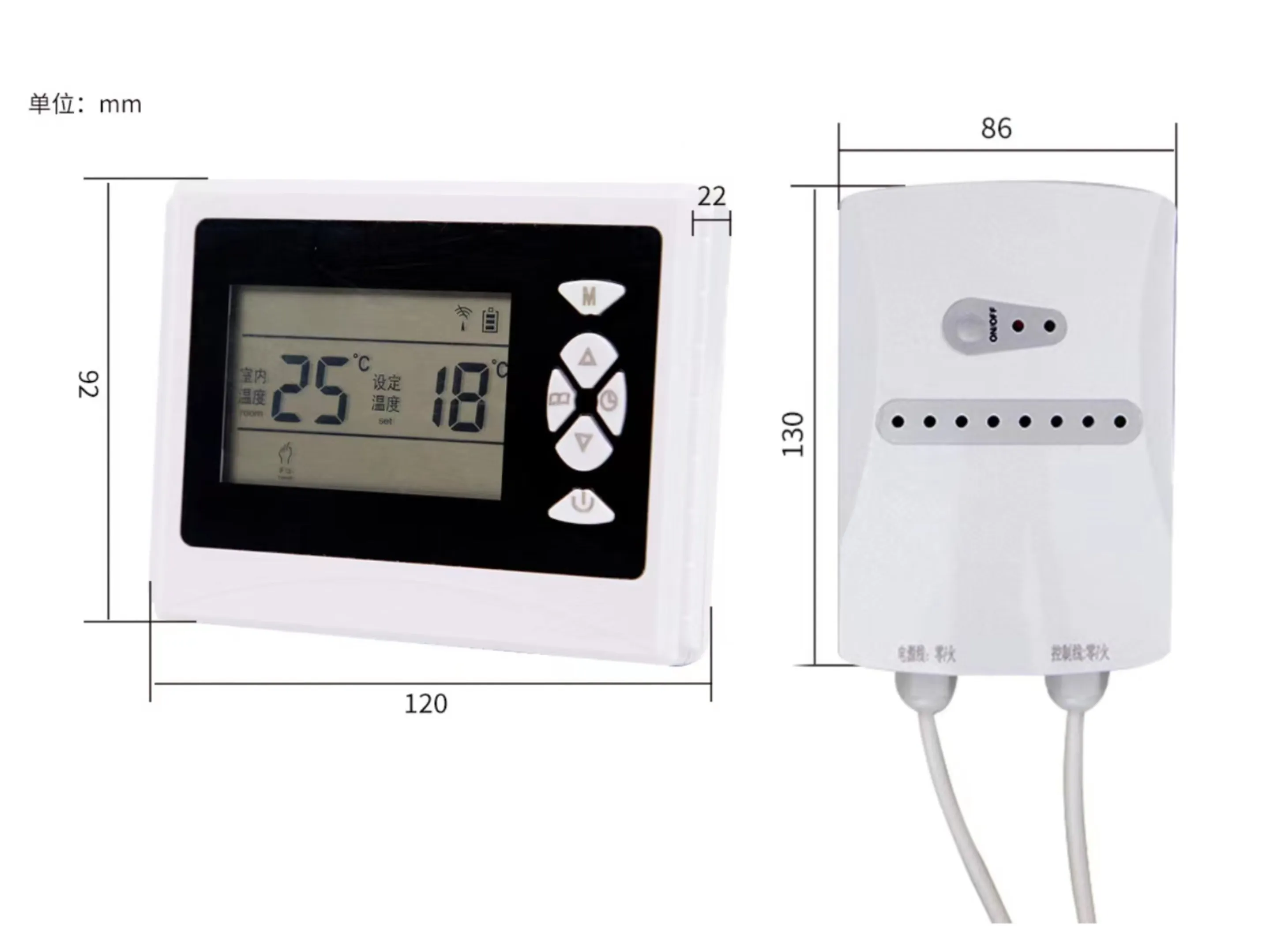 LCD Populer Layar Besar Layar Kristal Cair dari Termostat Nirkabel Genggam Hemat Energi