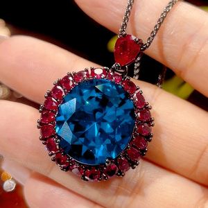 Fashion Eco-friendly Copper Costume Jewelry <b>Set</b> for <b>Women</b> 18*20mm Blue Cubic Zirconia Vintage Premium Necklace Earrings <b>Ring</b> <b>Set</b> - Product Image 3