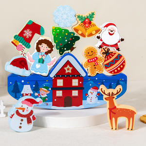 <span class=keywords><strong>Jeu</strong></span> éducatif Montessori en bois pour enfants, blocs à empiler pour Noël <span class=keywords><strong>Halloween</strong></span>, jouets pour enfants - Product Image 3