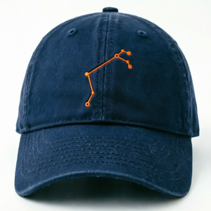 <b>Blue</b> Baseball Cap with Zodiac Embroidery Adjustable Plastic Buckle 6 panel Cap Outdoor Baseball Cap Fishing Hiking Casual Unisex - Product Image 4