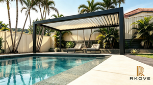 Pergola à lames orientables en aluminium imperméable RKOVE RK-C1 3x4m avec stores latéraux rétractables pour cour extérieure - Product Image 6