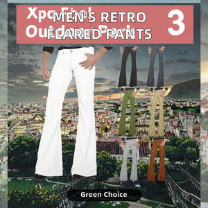 Pantalones de Hombre Retro Ajustados con Corte Acampanado, Nueva Moda, Cintura Media, Estilo Campana, Pantalones Deportivos Casuales, Ecológicos, para Verano - Product Image 2