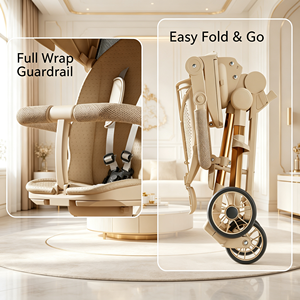 Cochecito Plegable para Bebé con Asiento Ajustable, Cochecito de Lujo, Plegado con una Sola Mano, Posición Sentado y Acostado para Pasear al Bebé - Product Image 3