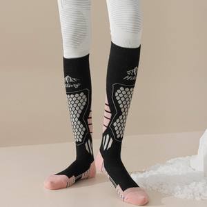 ถุงเท้าสกีขนสัตว์อุ่นสำหรับเดินป่าแบบหนาถักลายพิเศษพร้อมโลโก้สั่งทำเอง ขายส่ง ป้องกันการลื่นไถลด้วยพื้นผ้าขนหนู - Product Image 5