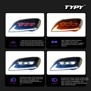 Conjunto de Faros Delanteros LED de 12V con Tres Lentes para Vios 2005-2007 con Luz Diurna y Señal de Giro - Product Image 4