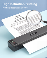 Imprimante thermique portable mini A284 sans encre pour reçus et factures, idéale pour les voyages, les activités extérieures, les entreprises et la maison
