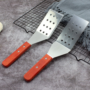 Pala per <span class=keywords><strong>Pizza</strong></span> usa <span class=keywords><strong>e</strong></span> getta in acciaio inossidabile con manico in legno per bistecca con pala da leva <span class=keywords><strong>cucina</strong></span> Pancake a mano strumenti per frittelle - Product Image 2