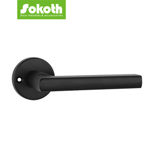 Manija de Puerta de <span class=keywords><strong>Hierro</strong></span> Cuadrada Contemporánea en Blanco y Negro, Precio Económico de Fábrica, Fácil Instalación, para Apartamentos - Product Image 3