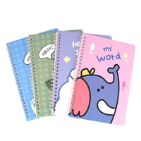 Foska Tapa dura encuadernada 4 uds/bolsa Opp embalaje 70GSM papeles interiores A5 Tamaño 60 hojas lindo Animal-temática espiral cuaderno de notas