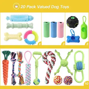 Venta al por mayor dental personalizado algodón duradero cuerda perro masticar conjunto otros juguetes para mascotas