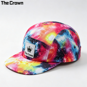 Gorra de 5 Paneles con Estampado de Galaxia y Logotipo Personalizado, Gorra con Diseño de Nebulosa, Visera Plana, Parche Tejido, Venta al Por Mayor - Product Image 3