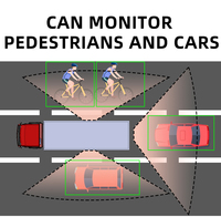 Monitor de Coche DVR con Pantalla Táctil de 10'' Inalámbrico Digital con Cámara de Reversa y Cámara Lateral WiFi de 4 Canales para Vehículos Pesados