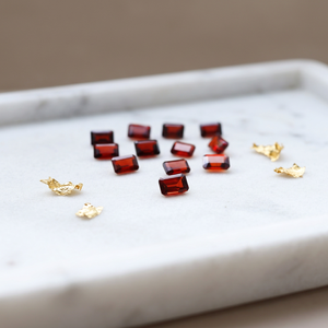 Lot de 12 pierres précieuses en grenat rouge naturel, taille émeraude 4x6mm, facettées, certifiées par un tiers, pour la fabrication de bijoux - Product Image 2