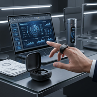 Control Remoto Recargable con Anillo de Mouse Táctil, Air Mouse, Presentador PPT, Tiktok para Teléfono Inteligente y Portátil