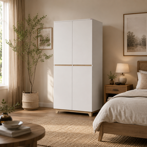 Armario Moderno de 2 Puertas sin Tiradores con Diseño Minimalista de Dos Tonos - Product Image 4