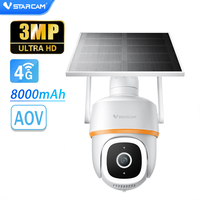 Kamera Keamanan Nirkabel 4G AG30 3MP AOV Solar Baterai 8000mAh 1 Frame Per Detik Siaga Full Frame saat Bergerak Komunikasi Full Duplex