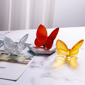 Honor of Crystal Manufacturer Straight Color Crystal Glass Butterfly Home Office Decoration Glass Statue Crystal Spots Butterfly