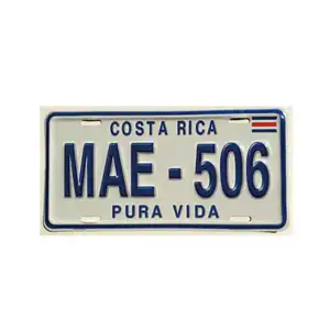 <span class=keywords><strong>Plaque</strong></span> <span class=keywords><strong>d</strong></span>'<span class=keywords><strong>immatriculation</strong></span> en aluminium <span class=keywords><strong>d</strong></span>'Amérique <span class=keywords><strong>centrale</strong></span>/du Costa Rica - Product Image 1