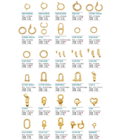 Fermoirs de bijouterie en or véritable 14K 18K, fermoirs à ressort, fermoirs à bascule, fermoirs en S, assortiment de fermoirs pour colliers, bracelets et projets DIY