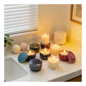 Latas de Velas para Recuerdos de Boda, Empaque de Regalo Elegante para Velas Aromáticas de Soya, Colección Boutique de Recuerdos para Invitados - Product Image 4