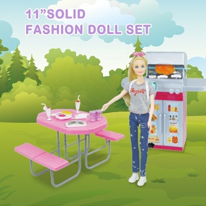 Barbecue thème mode <span class=keywords><strong>poupée</strong></span> ensemble 11 pouces jolie <span class=keywords><strong>poupée</strong></span> jouet avec accessoires drôle BBQ scène semblant jouer jeu pour les enfants - Product Image 2