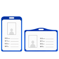 Porte-carte d'identité en alliage d'aluminium Durable, badge transparent des deux côtés d'une lanière à clip