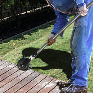 Venta directa de fábrica, bordeadora de césped de jardín de acero inoxidable engrosada, recortadora negra giratoria con rueda de mano - Product Image 3