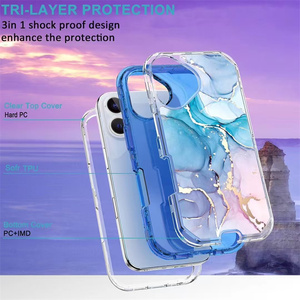 2025 Sang Trọng Mạ 3 Trong 1 Chống Sốc Armor Heavy Duty Đá Cẩm Thạch Điện Thoại Di Động Trường Hợp Đối Với 11 12 13 14 15 16 Pro Max Cộng Với - Product Image 3