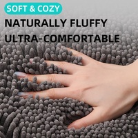Tapis de bain en chenille antidérapant avec support en PVC, absorbant, lavable en machine, design moderne pour salle de bain, douche, toilettes, entrée, cuisine