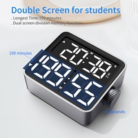 Timer Stopwatch Countdown Magnetik Produktivitas Tinggi Senyap Berkedip Alarm Suara Dapat Diatur Tugas Digital Timer Dapur Ganda Plastik